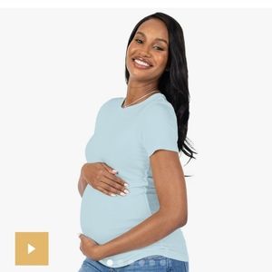 Ribbed Bamboo Maternity Crew Neck SS Shirt